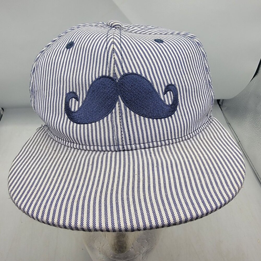 Teddy Boy Look Mustache Hat Cap Striped Snapback Casual Outdoors Lightweight